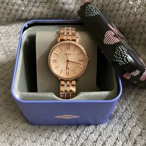 Fossil Watch - Rose gold w/rhinestones